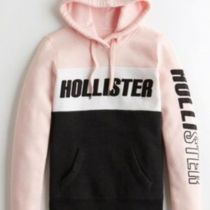 Pink, Black and White 'Hollister' Hoodie